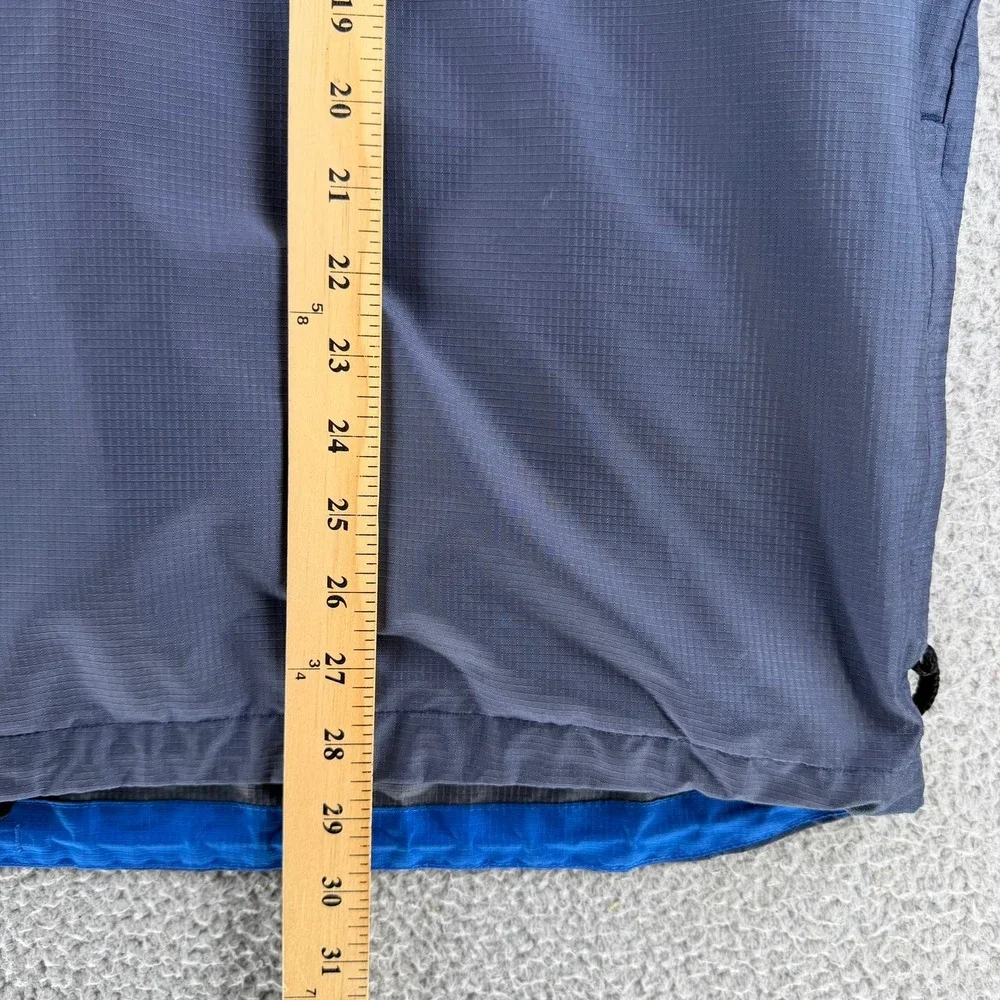 VTG Nike Quarter Zip Windbreaker Hooded Pullover Vented Blue Ripstop Mens L READ